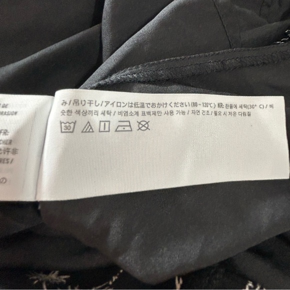 Hollister Adjustable Straps Black Cream Pattern Dress Lined Sz Small Long - Picture 6 of 7